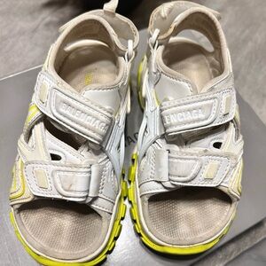 Balenciaga Toddlera Sandals in White and Yellow
